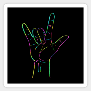 I Love U in ASL hand sign Sticker